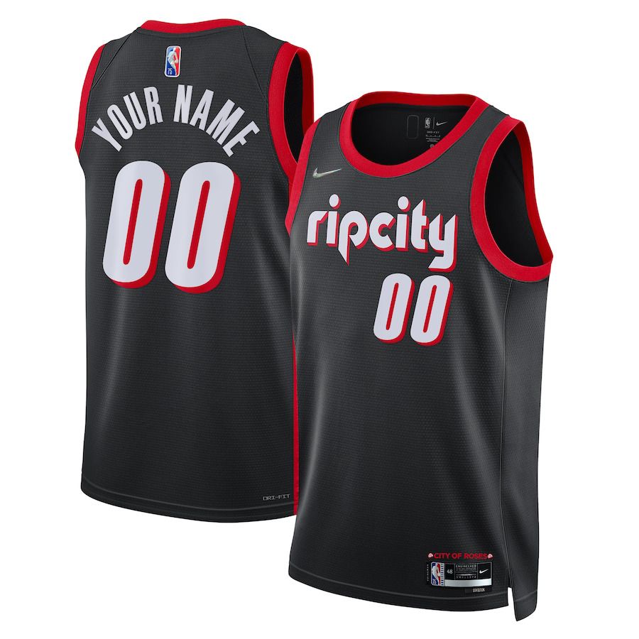 Men Portland Trail Blazers Nike Black City Edition Swingman Custom NBA Jersey